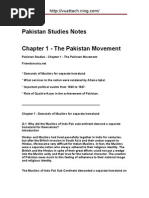 Download Pakistan Studies Notes for Exam by Anas Shafiq SN82842535 doc pdf