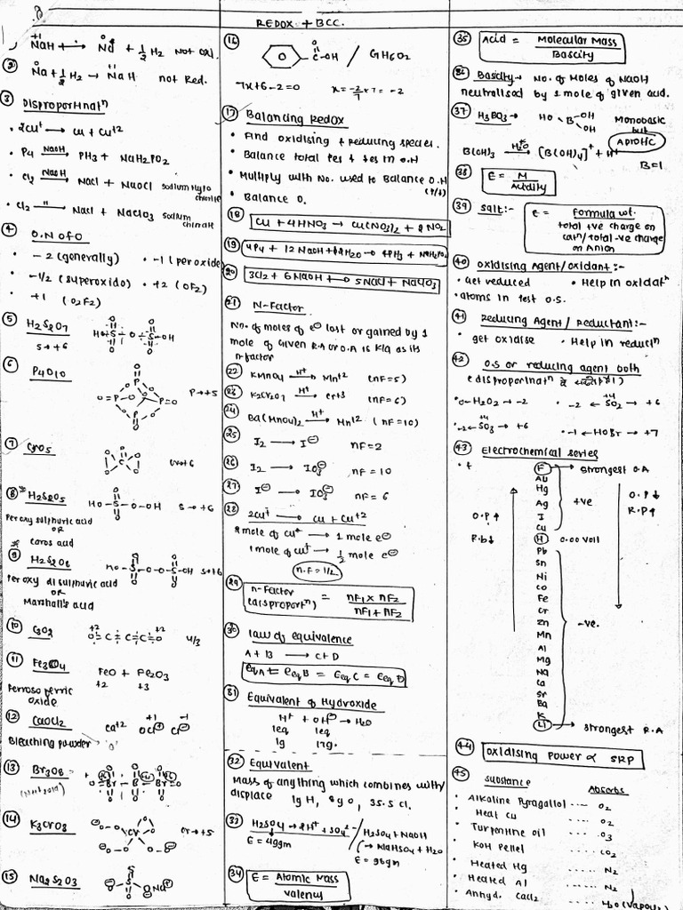 Redox Reactions Pdf Pdf