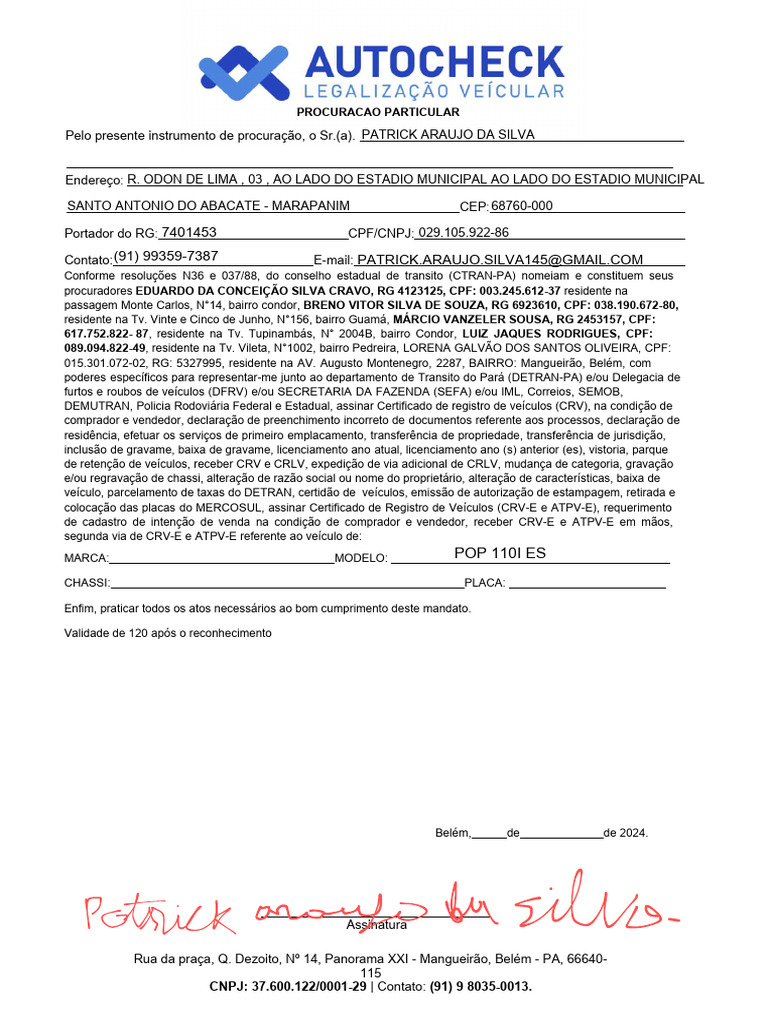 3-Autocheck 2024 - Cartorio Patrick - Cópia | PDF | Brasil