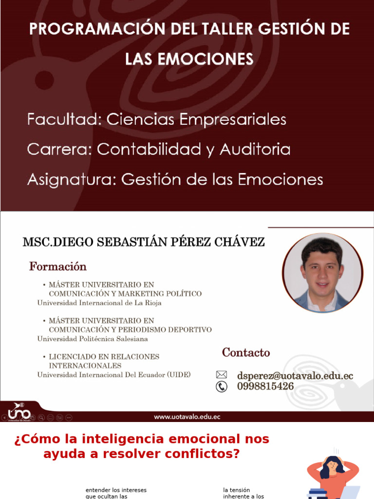 Taller Gestión de Las Emociones | PDF | Conflicto (proceso) | La ...