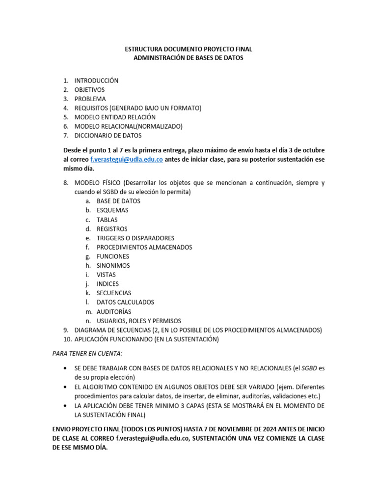 Estructura Documento Proyecto Final g1 20242 | PDF