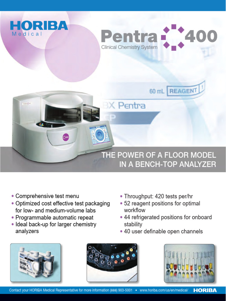 Pentra C400 Test Menu Overview | PDF | Medical Specialties