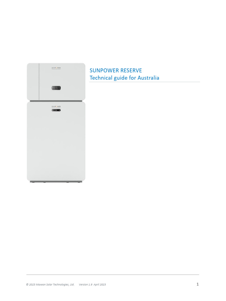 SunPower Reserve Technical Guide AU | PDF | Power Inverter | Electrical ...
