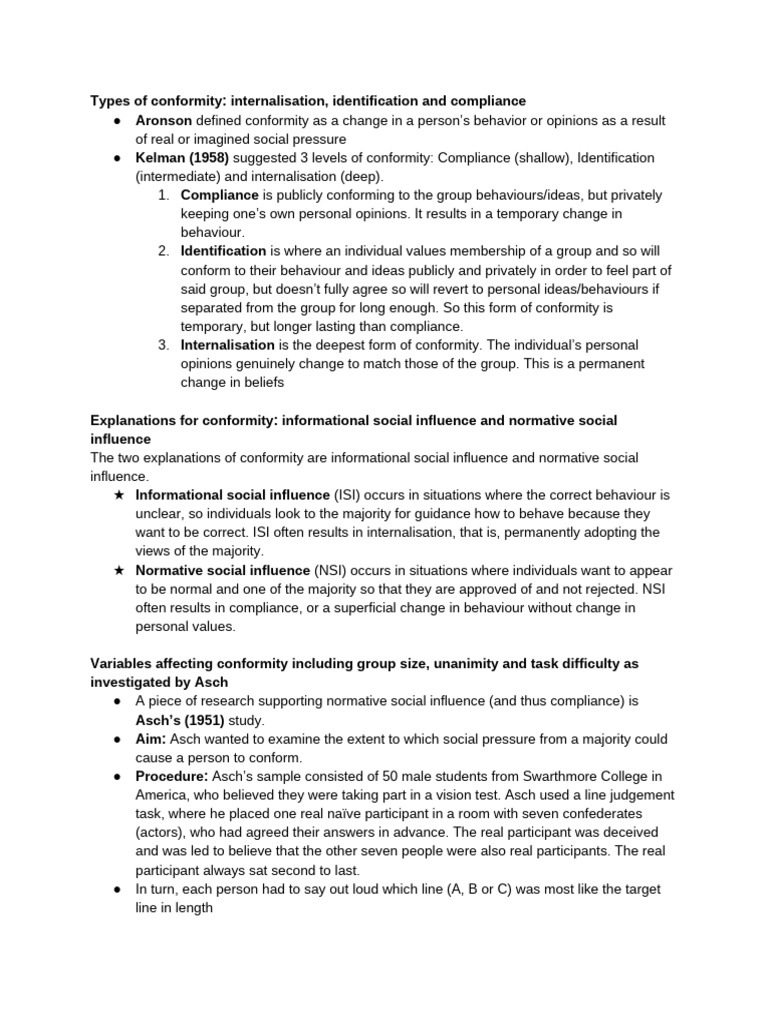 Understanding Conformity: Types & Influences | PDF | Conformity ...