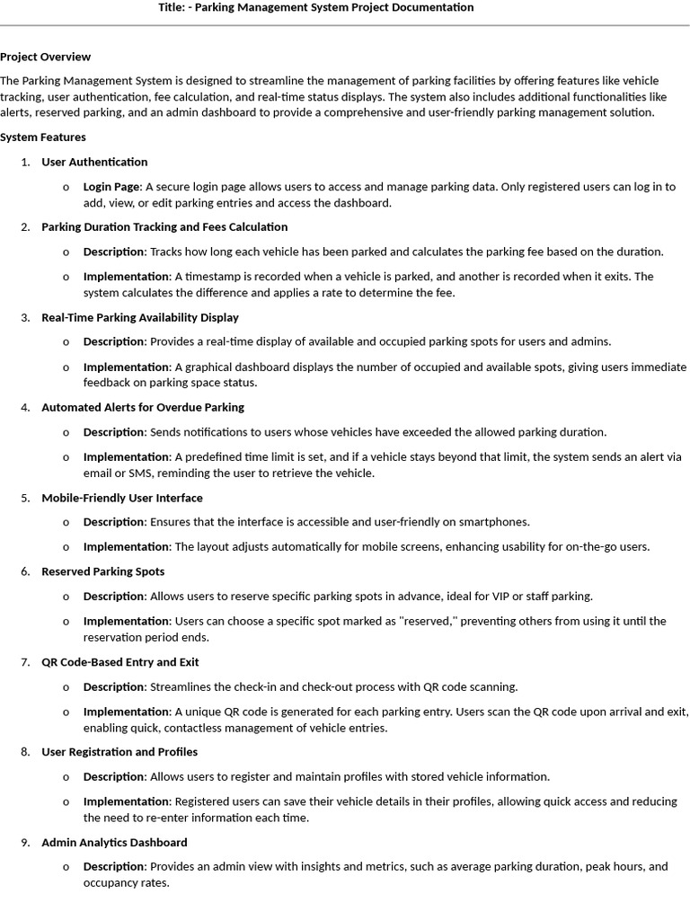 Qr Code Parking Management System Pdf Qr Code Databases