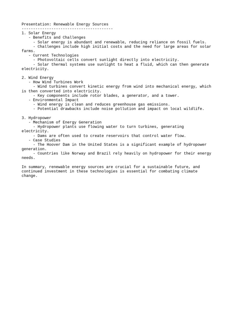 Overview of Renewable Energy Sources | PDF