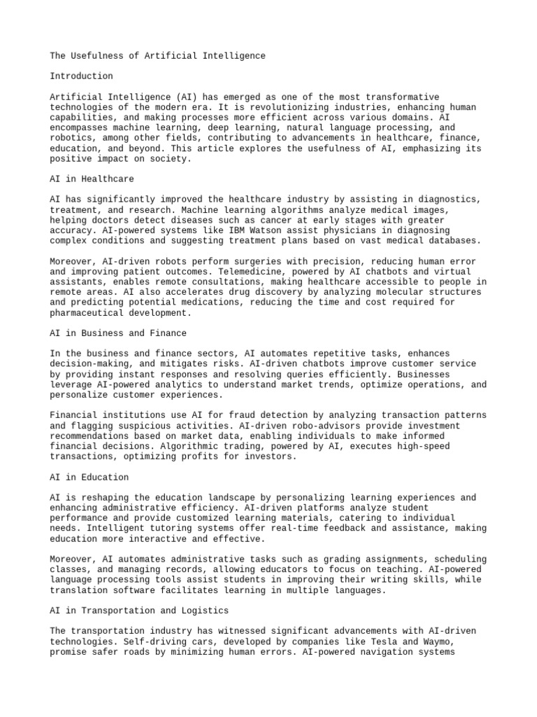 The Impact of AI Across Industries | PDF | Artificial Intelligence ...