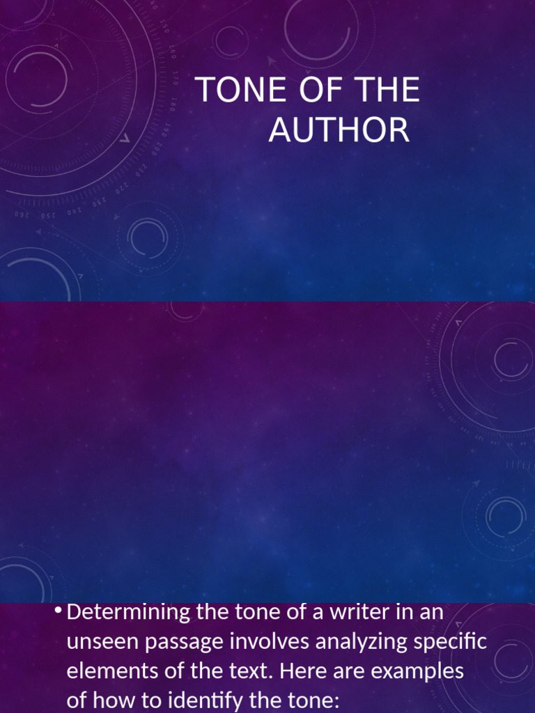 Tone of The Author | PDF