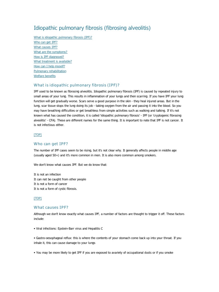 Idiopathic Pulmonary Fibrosis | PDF | Self-Improvement | Wellness