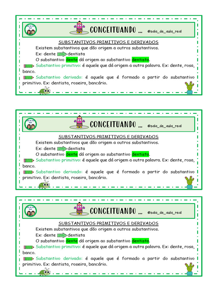 Conceituando - Substantivos Primitivos e Derivados | PDF