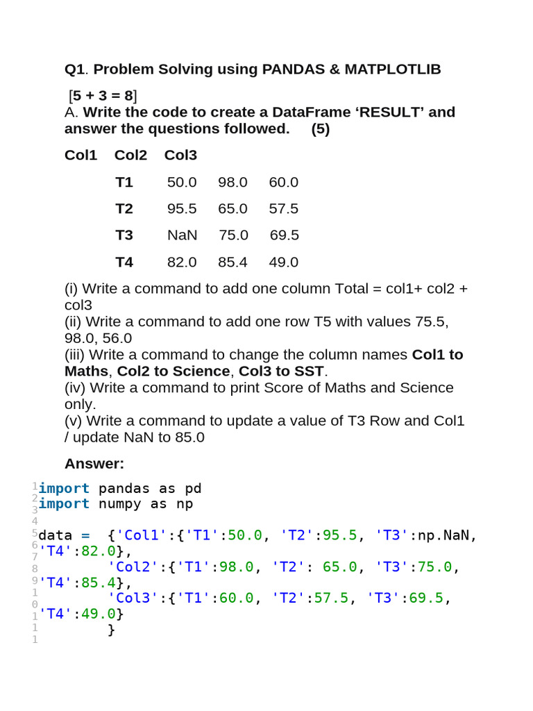 Pandas and Matplotlib DataFrame Operations | PDF | Databases | Data ...
