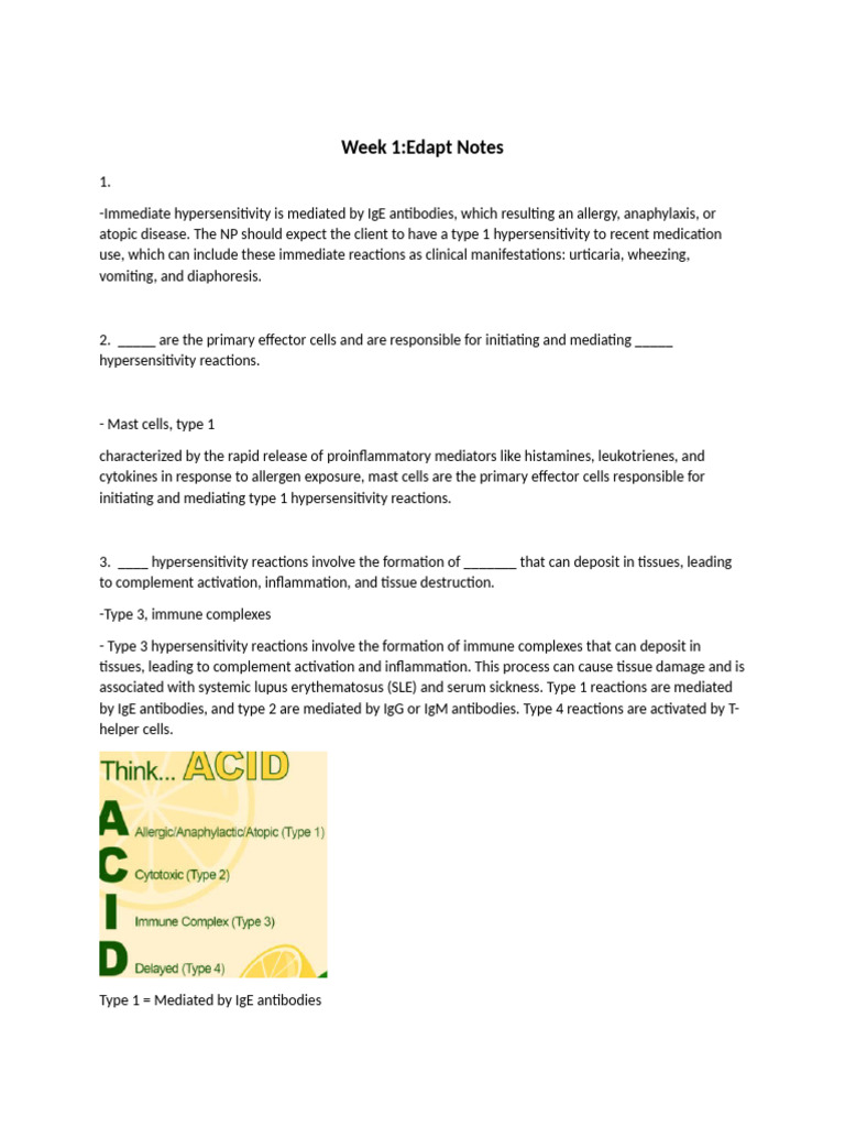 Understanding Type 1 Hypersensitivity Reactions | PDF | Allergy ...