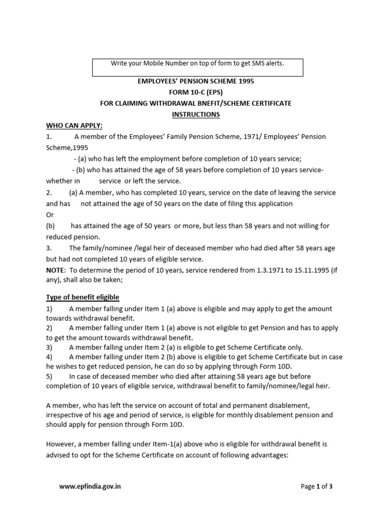Form10C Instructions Eng | PDF | Pension | Cheque
