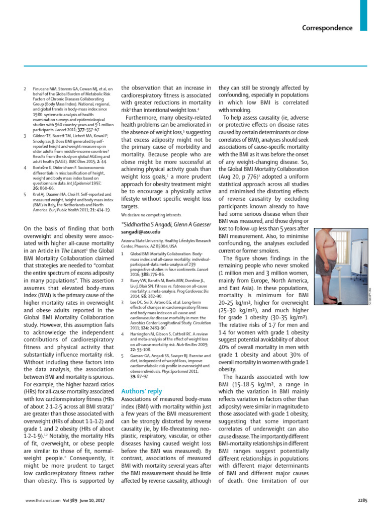 Body Mass Index and All Cause Mortality – A | PDF | Body Mass Index ...