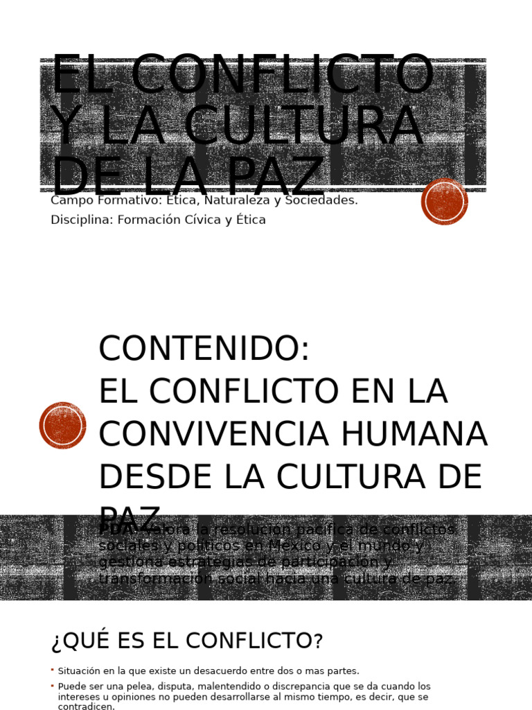 Conflicto y Cultura de Paz en Sociedad | PDF | Conflicto (proceso ...