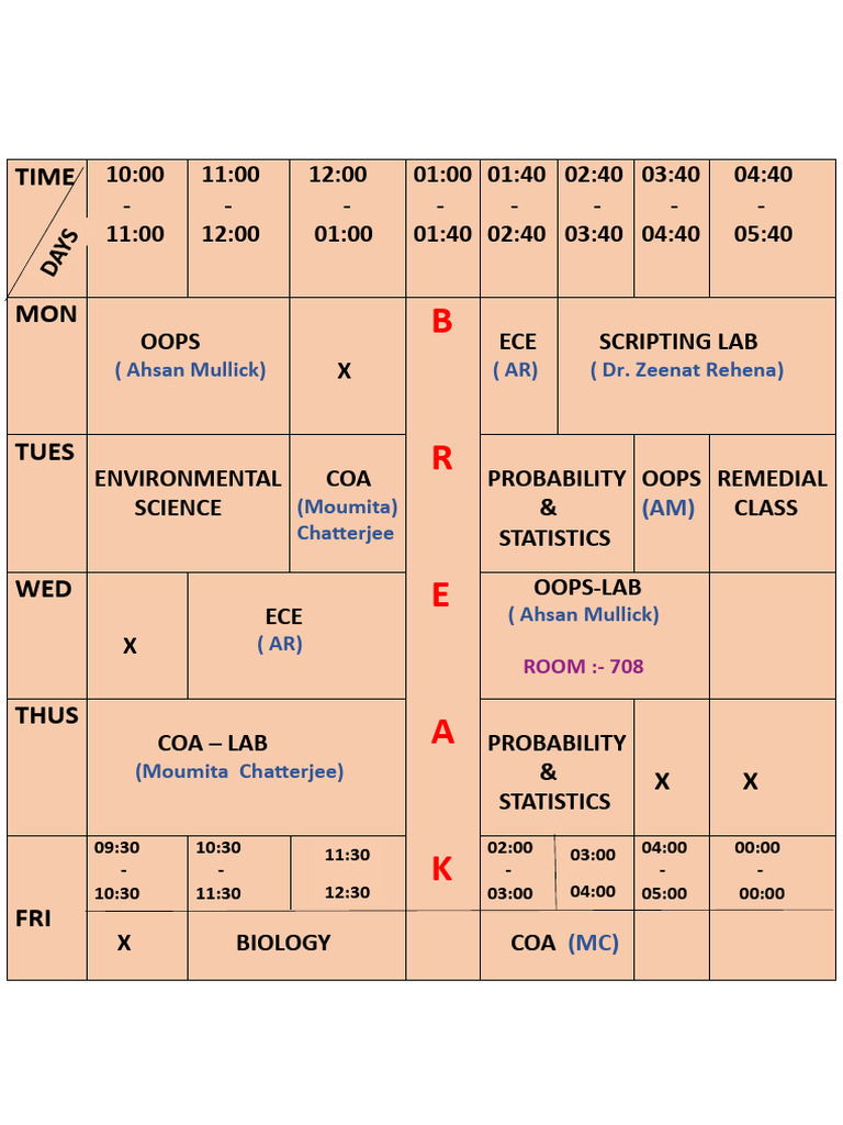4TH Sem Routine 2.0 | PDF