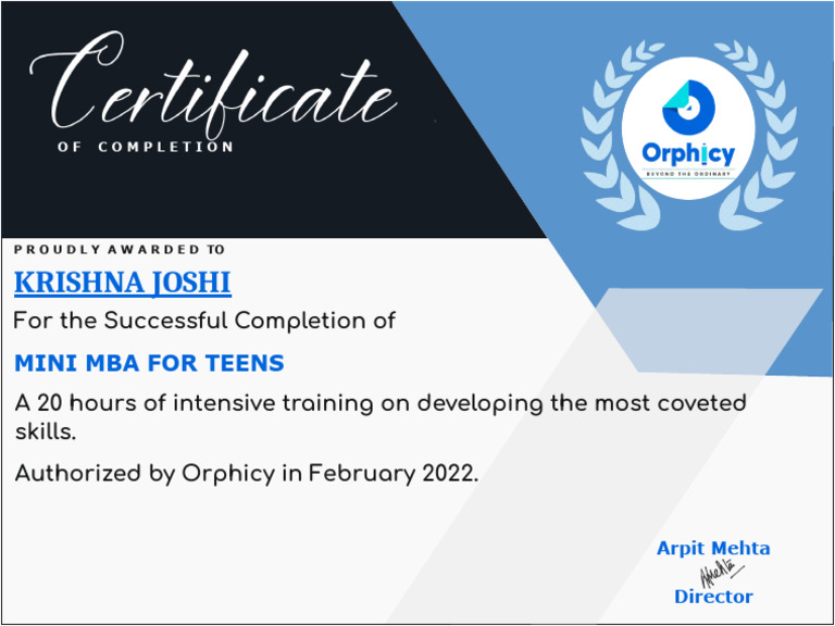 Mini Mba Certificacte | PDF