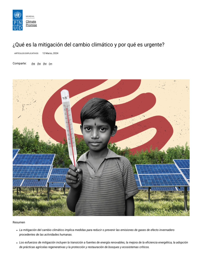 ¿Qué Es La Mitigación Del Cambio Climático y Por Qué Es Urgente - UNDP ...