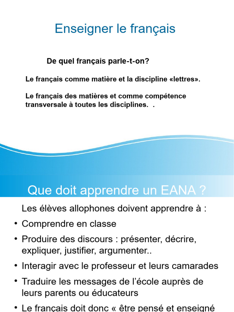 Enseigner le français aux élèves allophones | PDF | Langue française ...