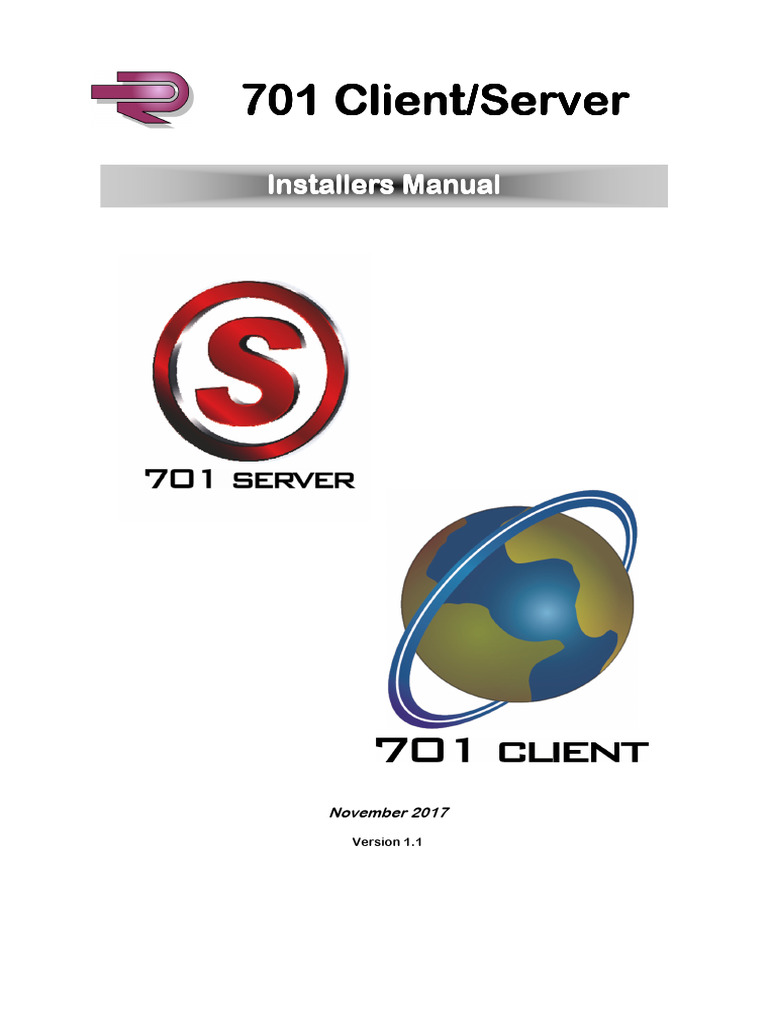 701 Client Server Software Installer Manual Version 1-1-2 2 | PDF ...
