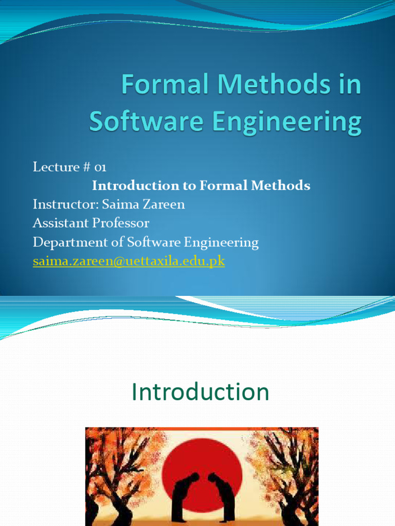 Introduction to Formal Methods in Software | PDF | Formal Methods ...