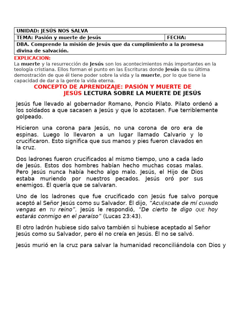 Pasión y Muerte de Jesús | PDF | Jesús | Crucifixion de jesus