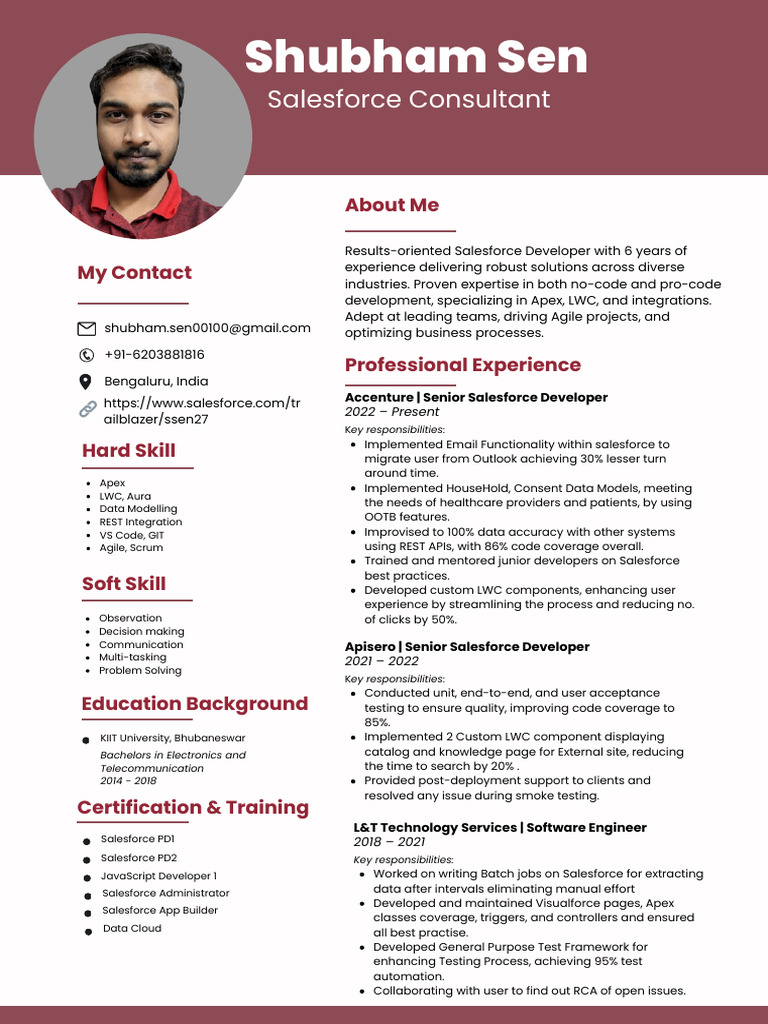 Salesforce Consultant Profile: Shubham Sen | PDF | Agile Software ...