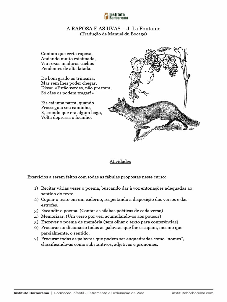 Aula 05 A Raposa e As Uvas | PDF | Vogal | Linguística