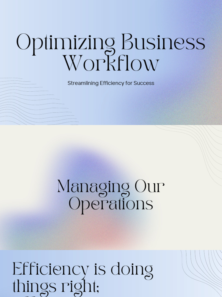 Streamlining Business Workflow Efficiency | PDF