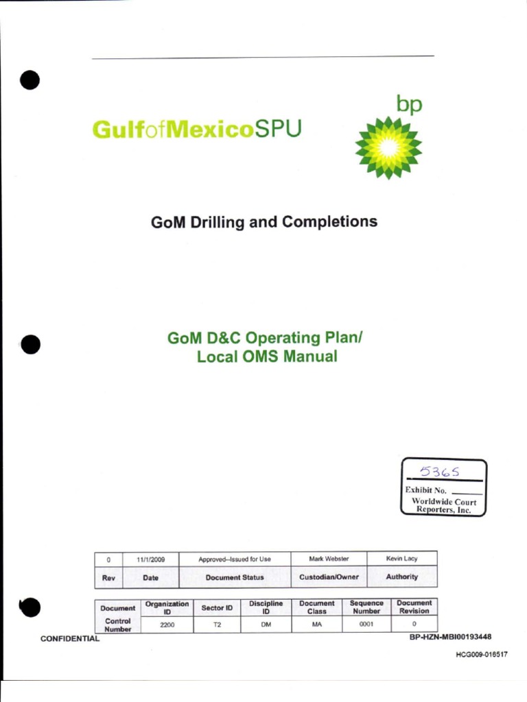 GoM Drilling and Completions Plan | PDF | Accountability | Leadership