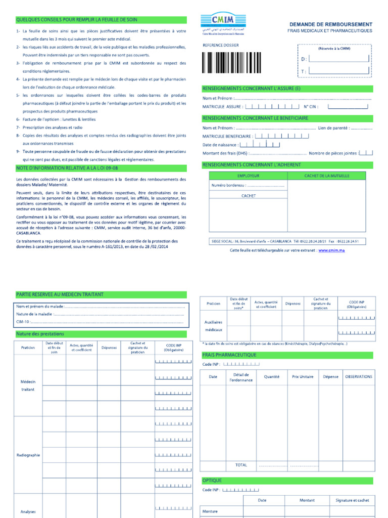 Feuille De Soins PDF