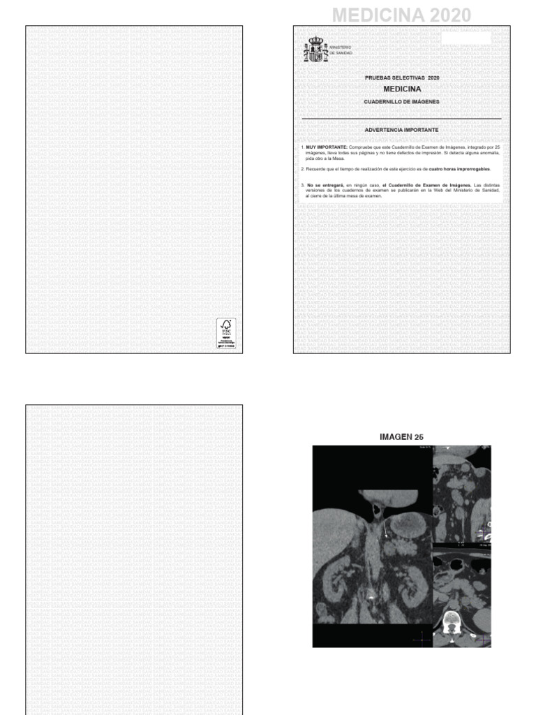 Cuadernillo Examen MIR 2020 Imágenes | PDF