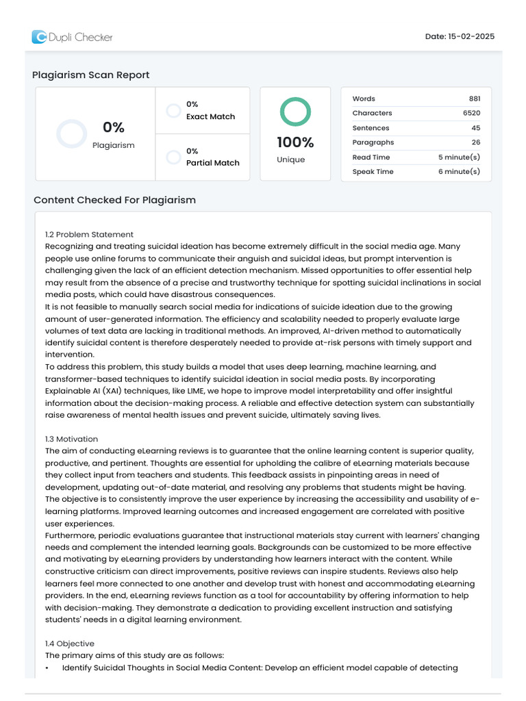 AI for Detecting Suicidal Ideation | PDF | Educational Technology ...