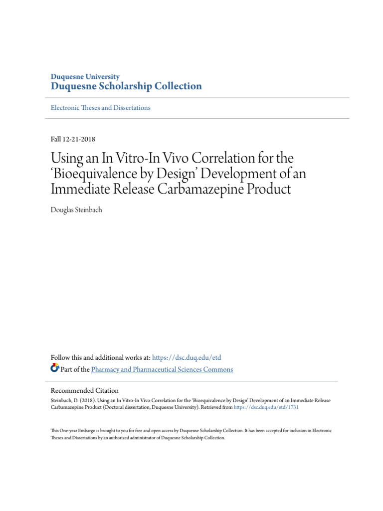 Using An in Vitro-In Vivo Correlation For The - Bioequivalence by | PDF ...