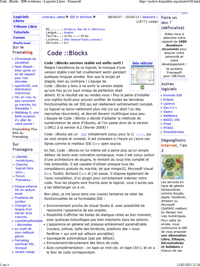 Code::Blocks : IDE Open Source Complet | PDF | Familles de système d ...
