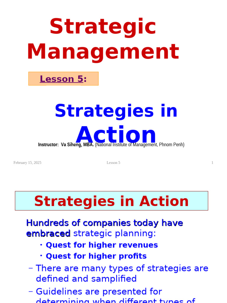 MBA Strategic Management 5 | PDF | Mergers And Acquisitions | Strategic ...