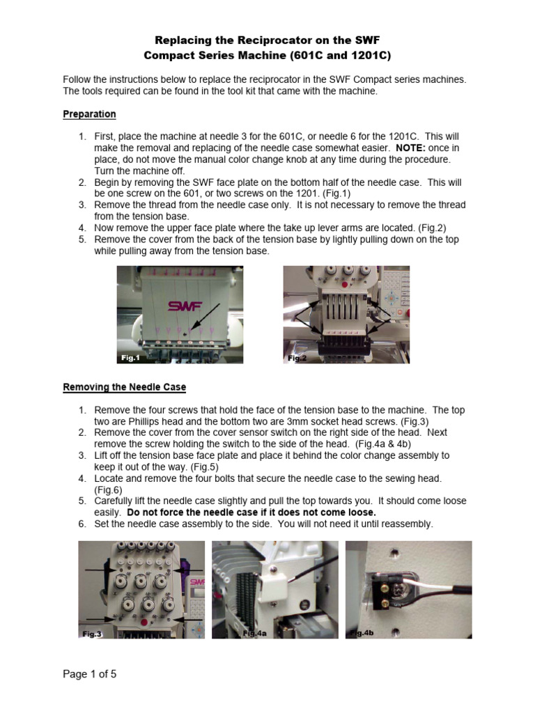 SWF Compact Machine Reciprocator Replacement | PDF | Screw | Sewing Machine