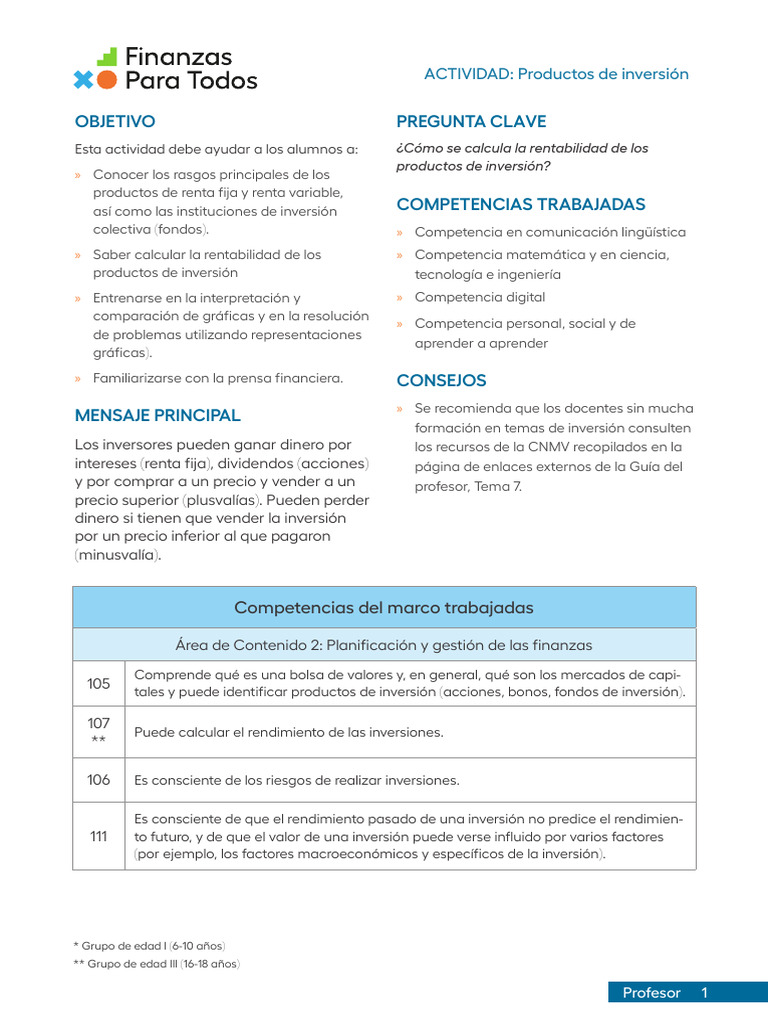 Productos de Inversión: Renta Fija y Variable | PDF | Inversiones ...