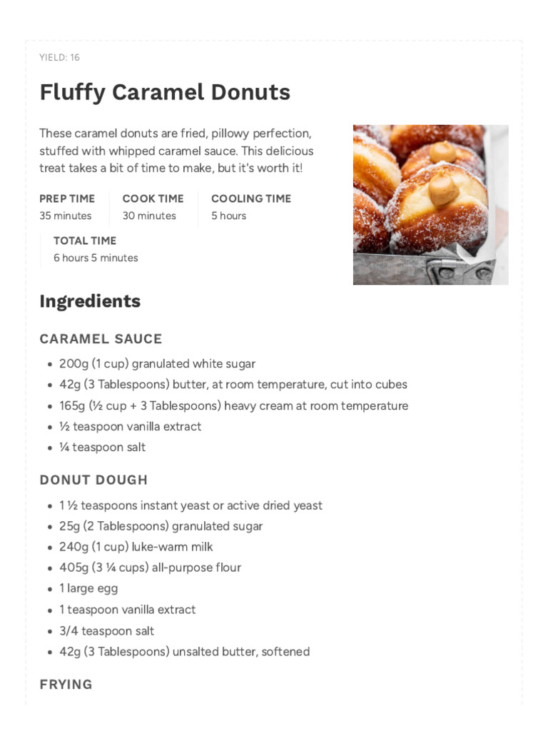 Fluffy Caramel Donuts - Baking With Butter | PDF | Doughnut | Fat