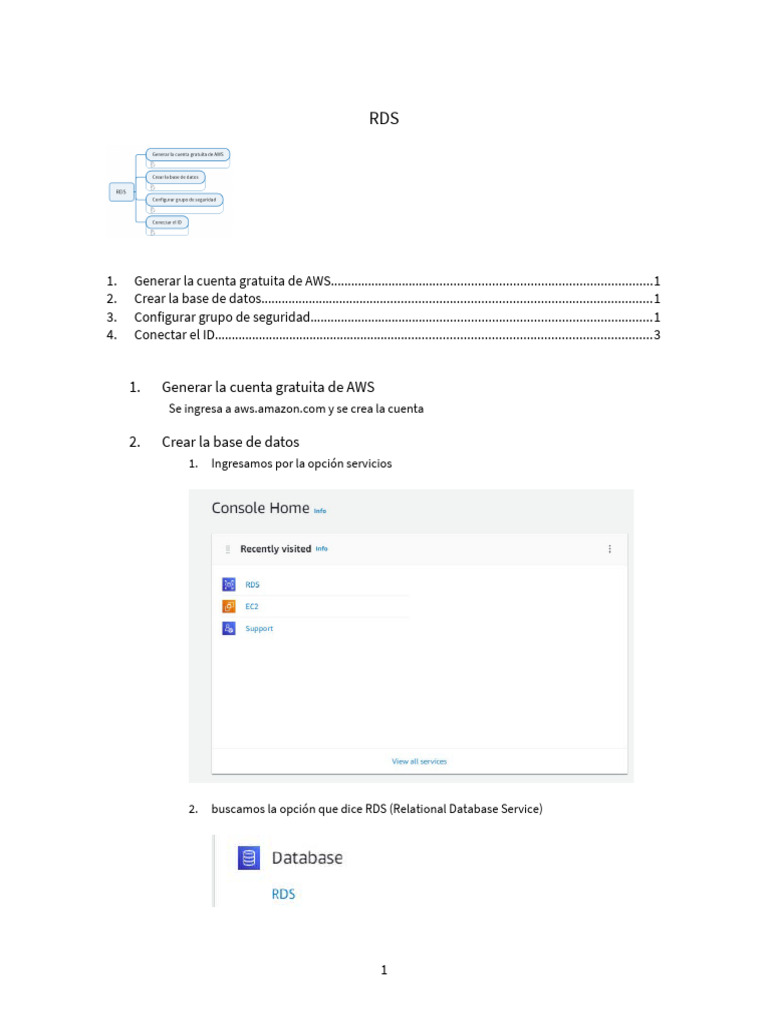 Guía para Crear Base de Datos en AWS RDS | PDF | Bases de datos ...
