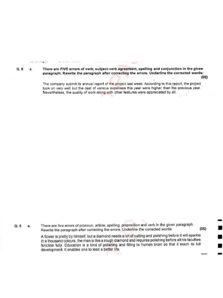 Correction Past Papers | PDF