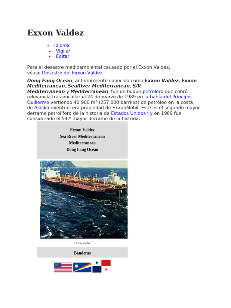 Exxon_Valdez-info | PDF | Exxon Mobil | Transporte de agua