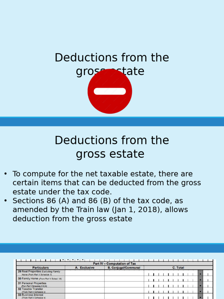 Deductions from Gross Estate Explained | PDF | Tax Deduction | Taxes