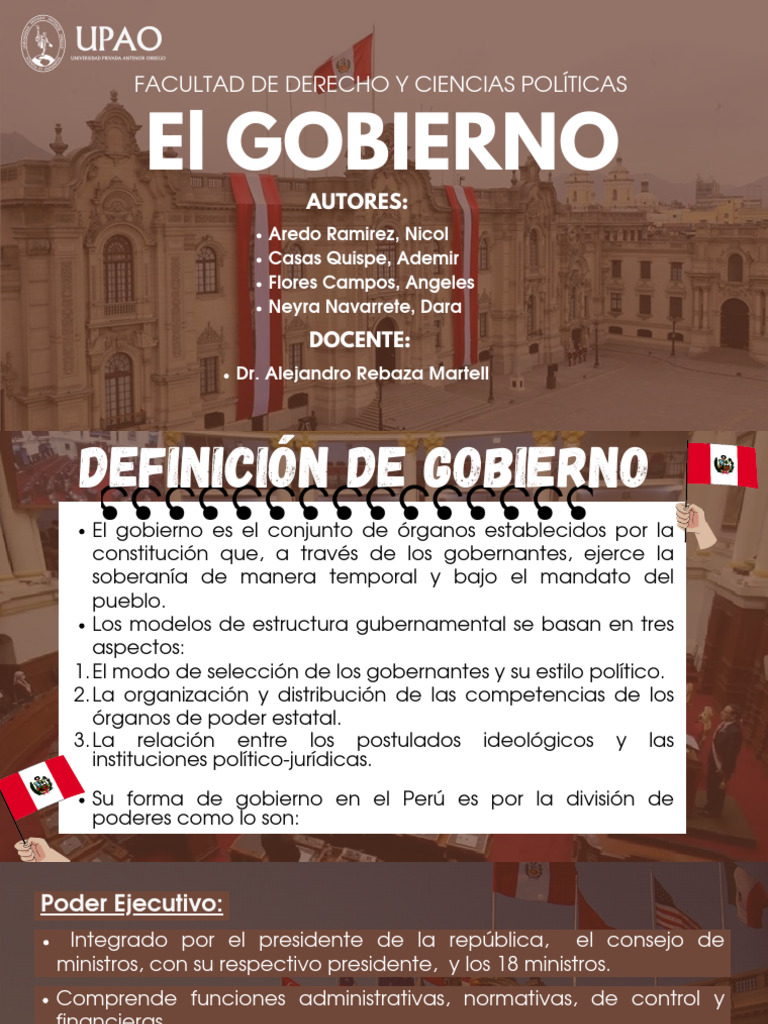 Estructura y Tipos de Gobierno en Perú | PDF | Gobierno | Democracia