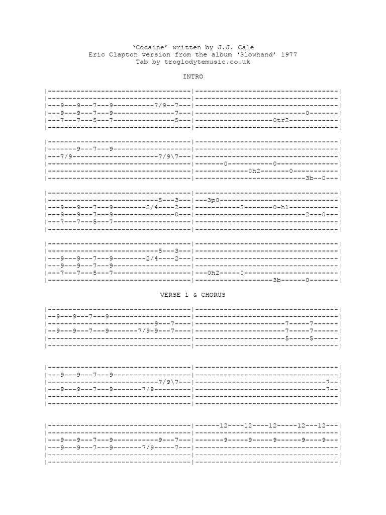 cocaine-tab-pdf-songs-rock-albums