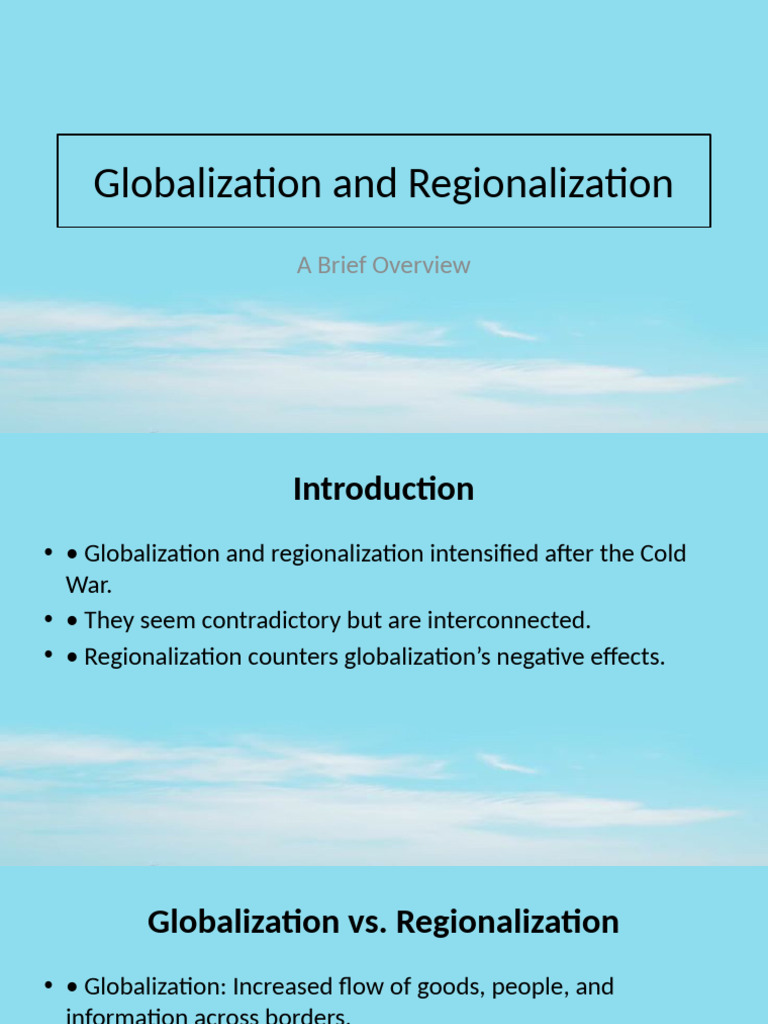 Globalization and Regionalization | PDF
