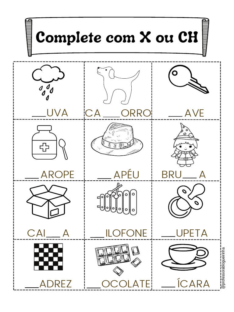 Completar palavras com X ou CH | PDF