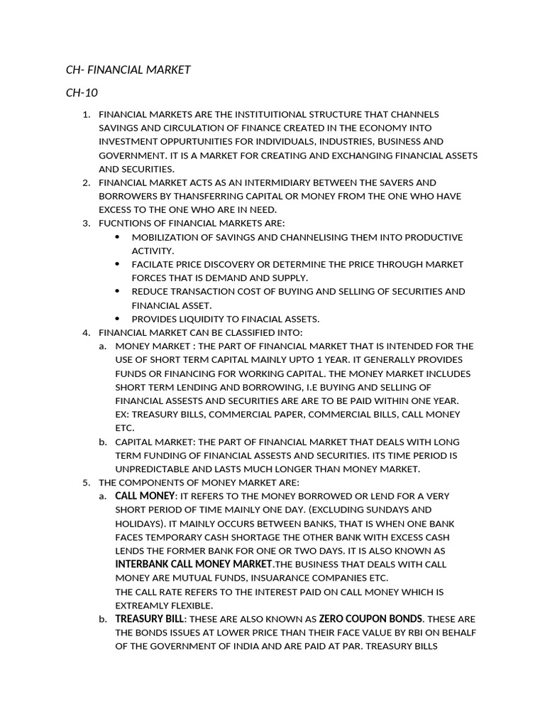 Overview of Financial Markets | PDF | Securities (Finance) | Stocks
