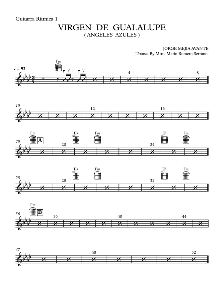 Guitarra Rítmica: Partituras y Ejercicios | PDF