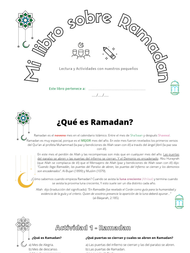 Guía sobre el Ayuno en Ramadan | PDF | Ramadán | Oración